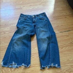 Pilcro Medium Blue Wide-Leg Jeans